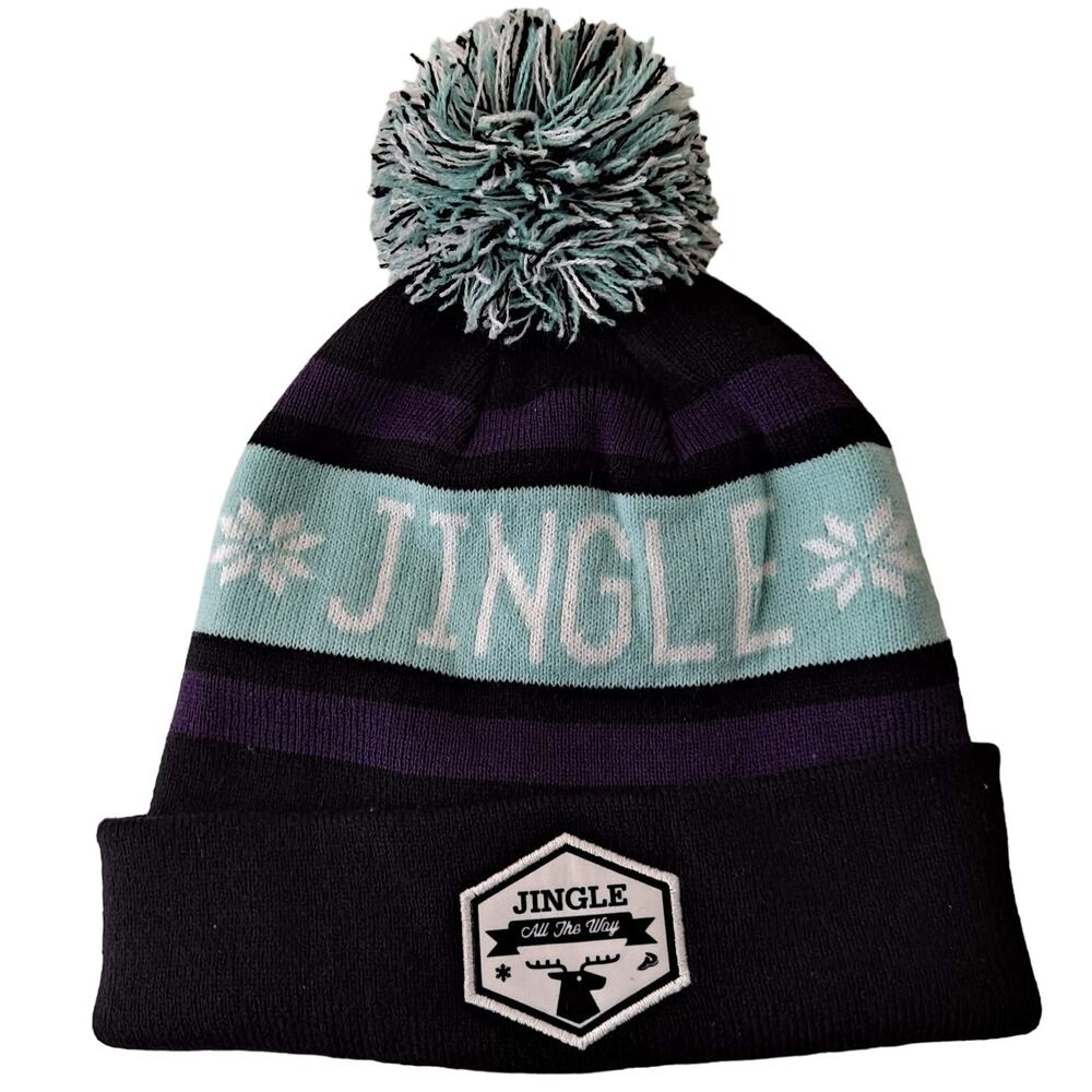 Boco Gear Jingle All The Way Pom Pom Beanie Cap Hat Christmas Holidays Unisex OS